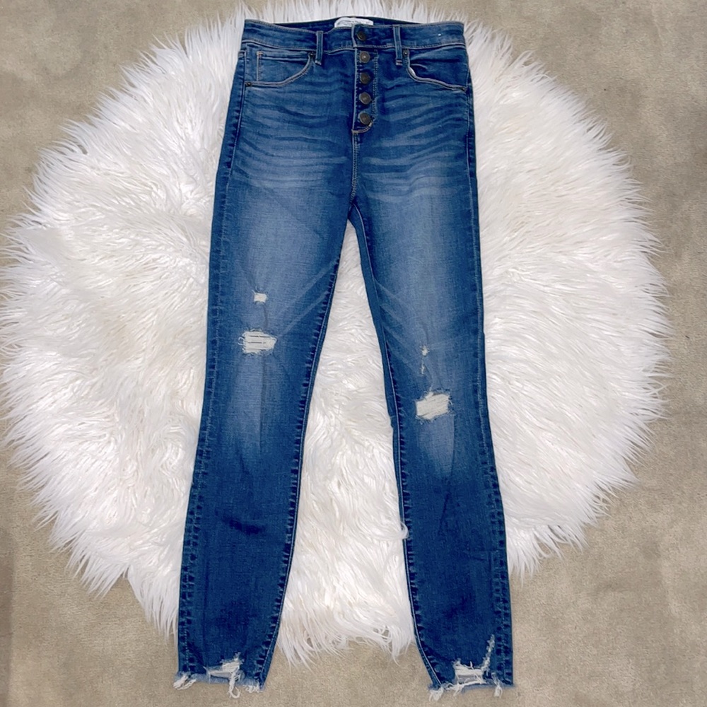 A&F Abercrombie super skinny ankle high rise jeans 4L/27